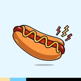 Vektor-illustration hotdog amerikanisches essen