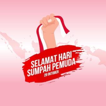 Vektor-illustration. selamat hari sumpah pemuda. übersetzung: glückliches indonesisches jugendversprechen. geeignet für grußkarten, poster und banner