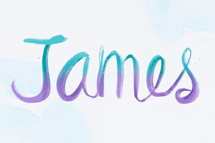 Kostenlose Vektor vektor james kalligrafie-schriftart für männliche namen