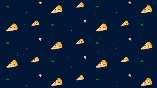 Kostenloser Vektor vektor nahtlose pizza-muster-hintergrund