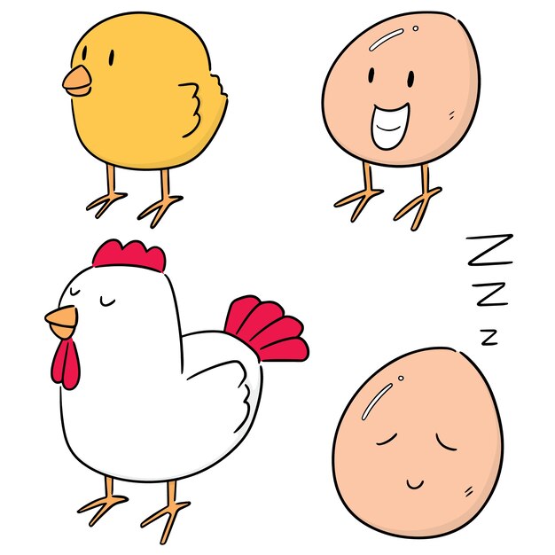 Cartoon Huhn Premium Vektor