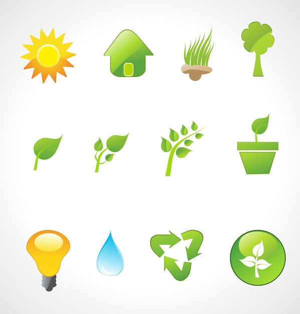 Vektor-set von ökologie symbole