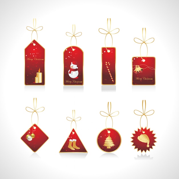 Vektor-set von weihnachts-tags mit weihnachten elemente