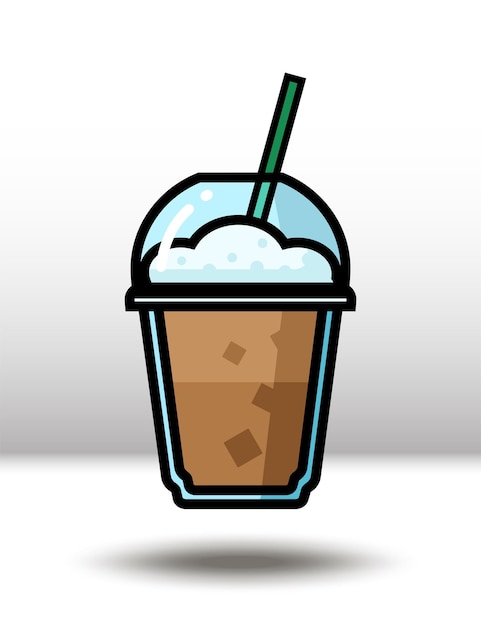 Kostenloser Vektor vektor-symbol-illustration. bunter frappe-kaffee. isoliert auf weißem hintergrund.