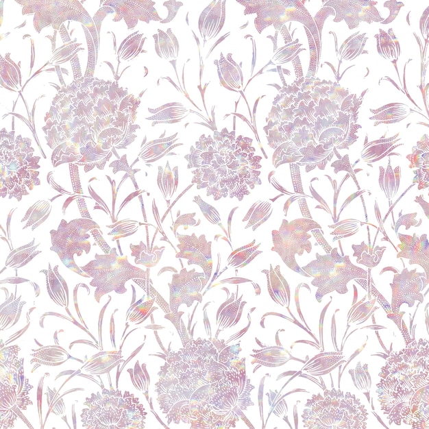 Vektorholografischer blumenmuster-remix aus kunstwerken von william morris