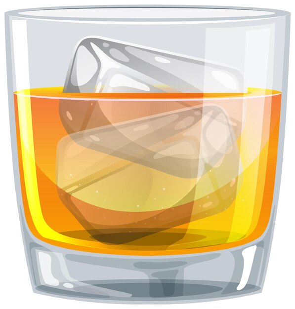 Vektorillustration von Whiskey auf den Felsen