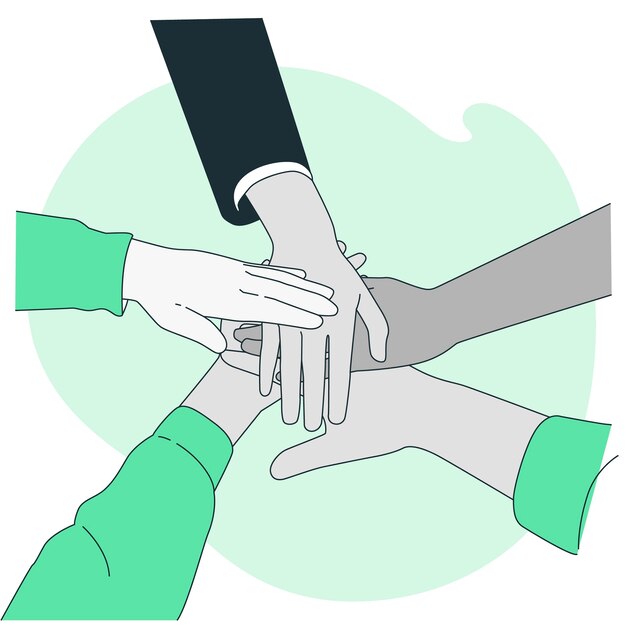 Veranschaulichung des Konzepts Joining hands