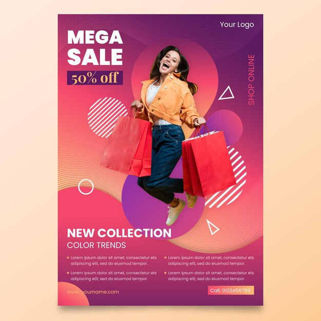 Verkauf bunte Flyer-Design-Vorlage