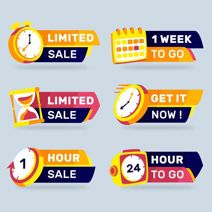 Kostenlose Vektor verkaufs-countdown-banner-auflistung