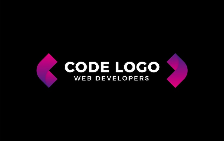 Kostenlose Vektor verlaufscode-logo für webentwickler