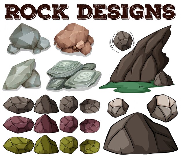 Verschiedene Art von Rock Designs Illustration