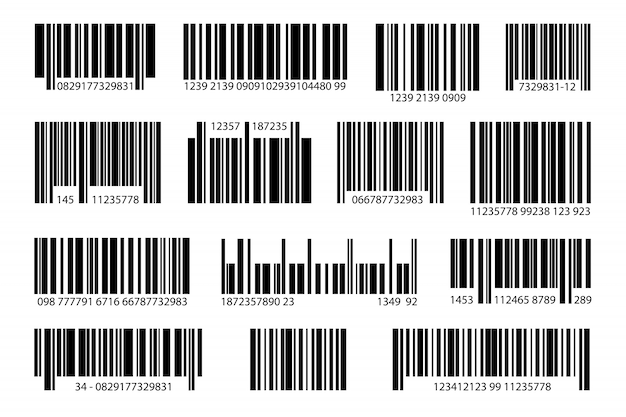 Kostenloser Vektor verschiedene digitale barcodes