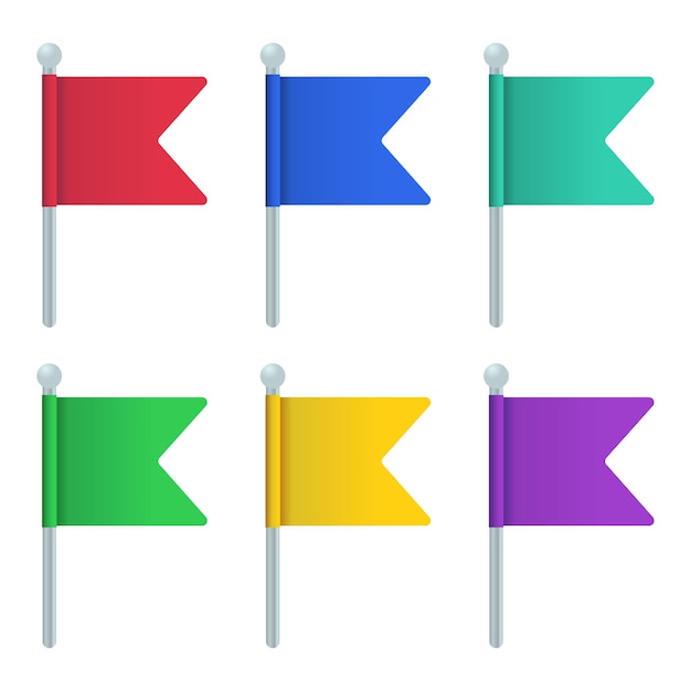 Kostenloser Vektor verschiedene farbverlauf-flags-sammlung