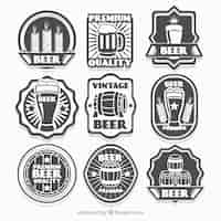 Kostenloser Vektor verschiedene vintage-bier-etiketten