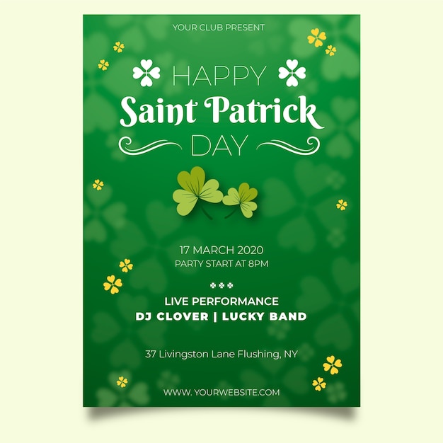 Verschwommene st. patrick's day plakat vorlage