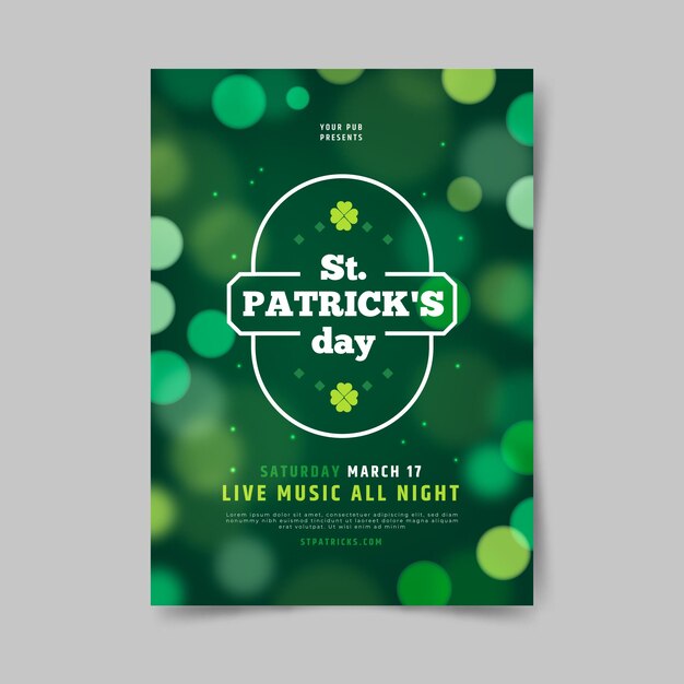 Verschwommene st. patrick's day plakat vorlage