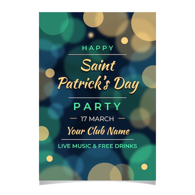 Verschwommene st. patricks day plakat vorlage