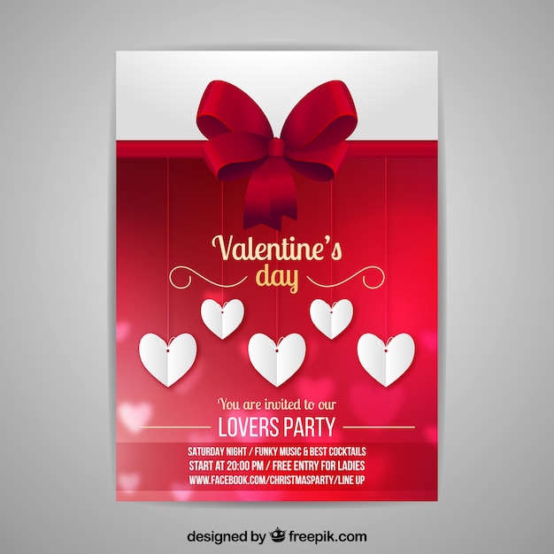 Verschwommene valentinstag flyer / poster vorlage