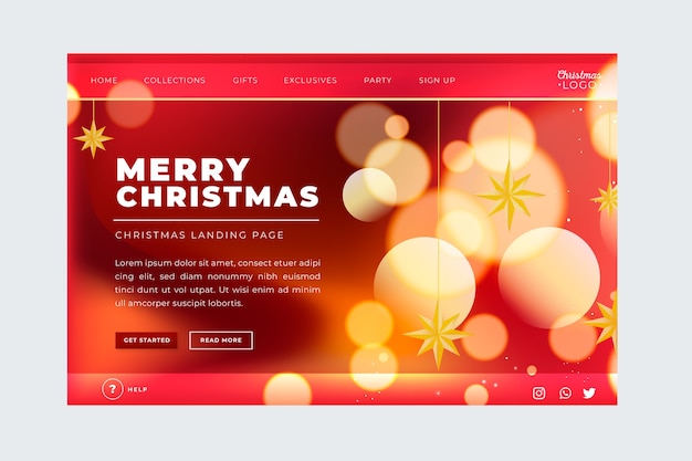 Verschwommene weihnachts-landingpage