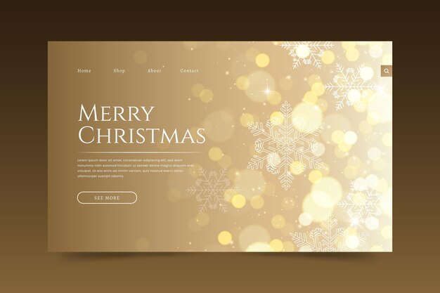 Verschwommene weihnachtslandingpage-vorlage