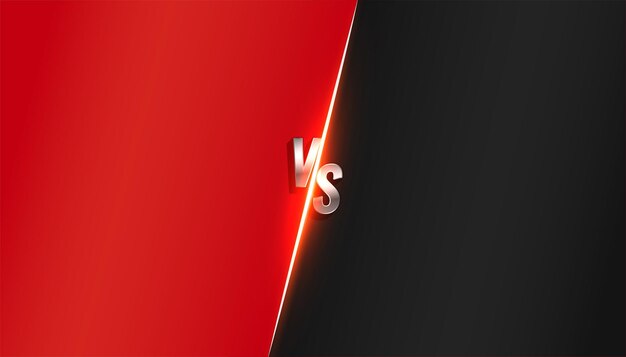 Versus vs Hintergrund in roter und schwarzer Farbe