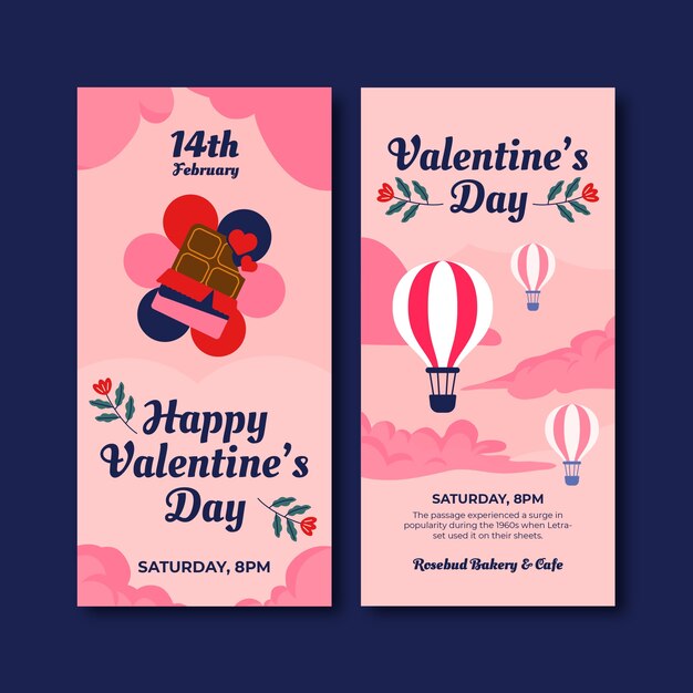 Vertikale Banner der Valentinstagsfeier festgelegt