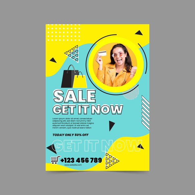 Vertikale Postervorlage für Online-Shopping