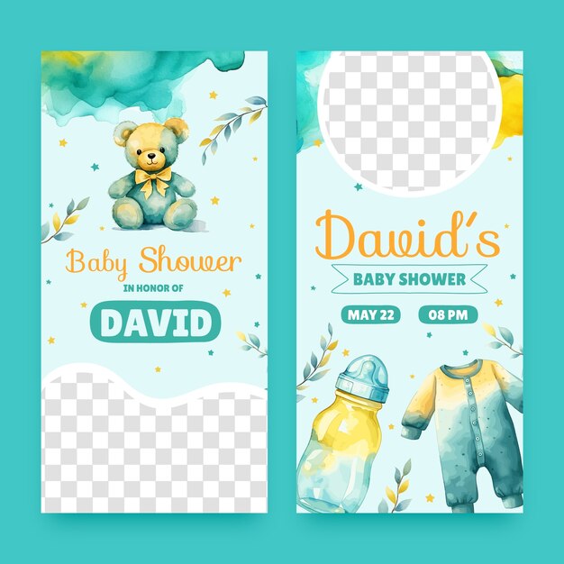 Vertikales Banner zur Feier der Baby-Dusche