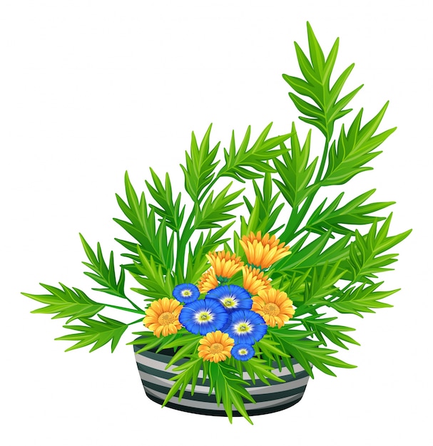 Verzierte Blumen in der Schüssel Illustration