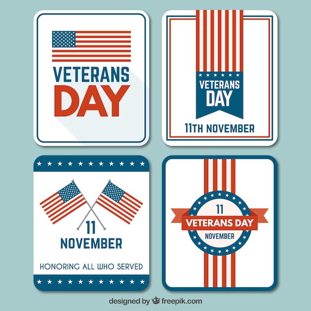 Veterans daykartensammlung Kostenlose Vektor