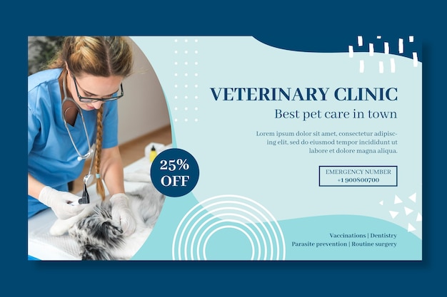 Kostenloser Vektor veterinär banner vorlage