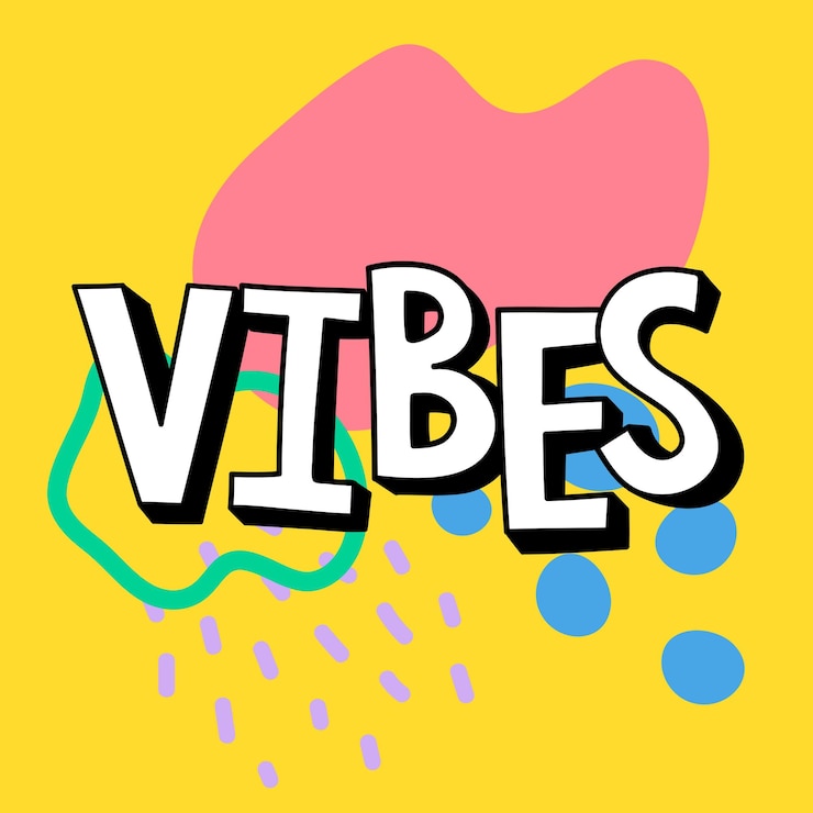 Kostenlose Vektor vibes schatten schriftart typografie vektor