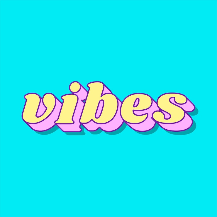 Kostenlose Vektor vibes wort retro-typografie-vektor