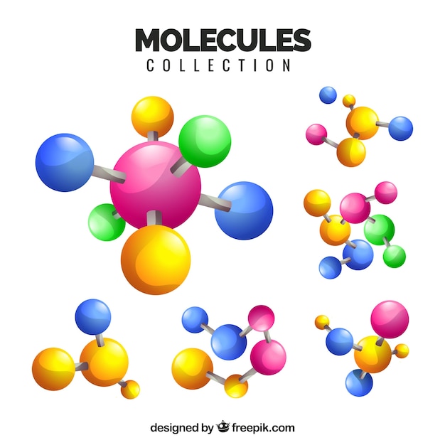 Kostenloser Vektor vielfältige bunte moleküle