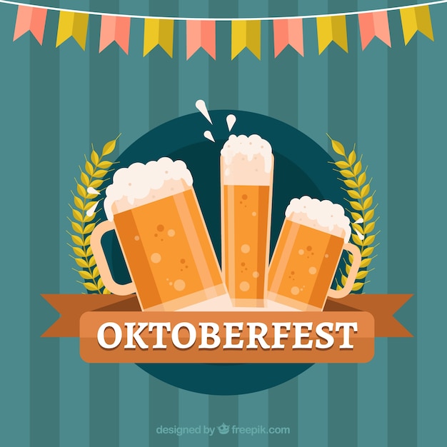 Kostenloser Vektor vielfalt der biergläser im oktoberfest