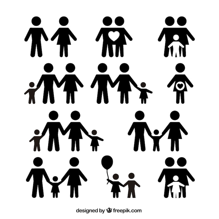 Kostenlose Vektor vielzahl von familie symbole