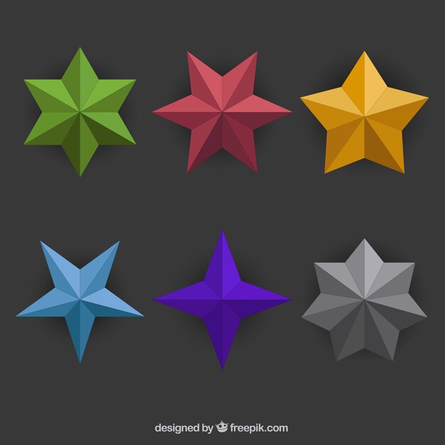 Vielzahl von mehreckigen Sternen