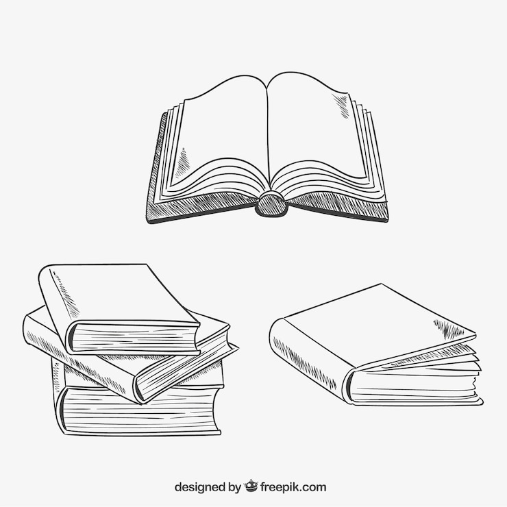 Kostenlose Vektor vielzahl von skizzen bücher