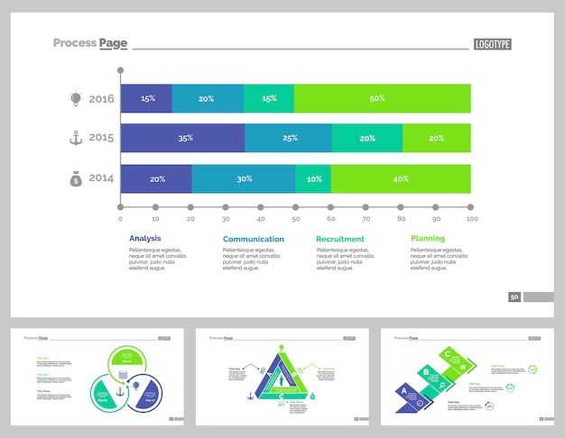 Vier analytics slide templates set