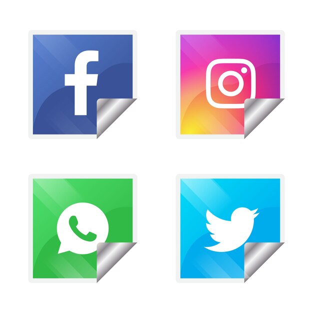 vier beliebte Social Media-Symbole