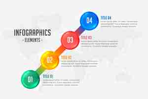 Kostenloser Vektor vier schritte infografik timeline-vorlage