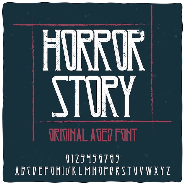 Kostenloser Vektor vintage alphabet schrift namens horror story.