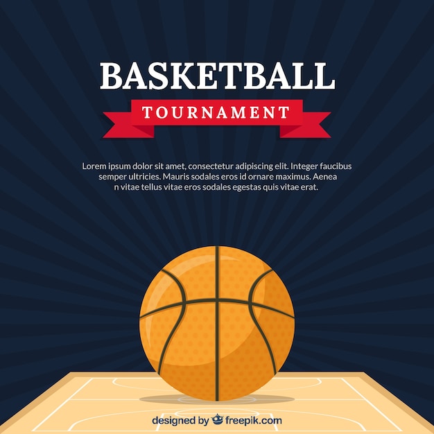 Kostenloser Vektor vintage basketball-turnier hintergrund
