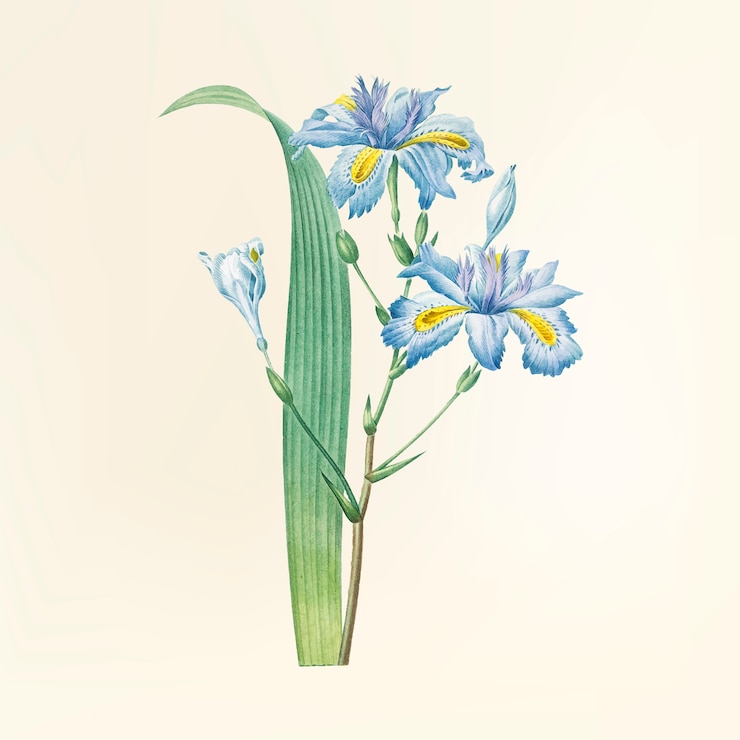 Kostenlose Vektor vintage blumenillustration