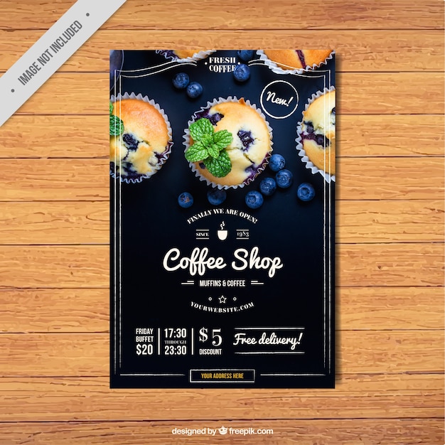 Kostenloser Vektor vintage-café broschüre