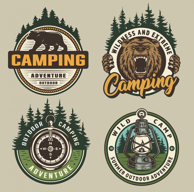 Vintage Camping Abzeichen