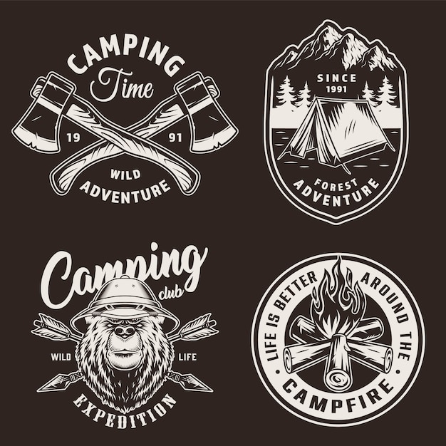 Vintage Camping Saison Abzeichen