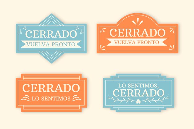 Vintage Cerrado Schild Sammlung