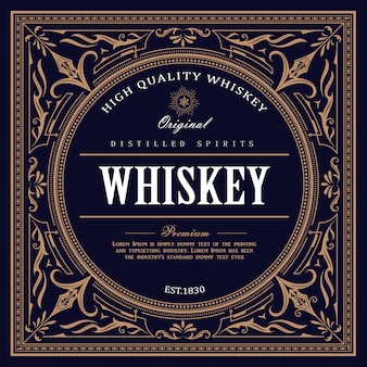 Vintage design whisky label retro