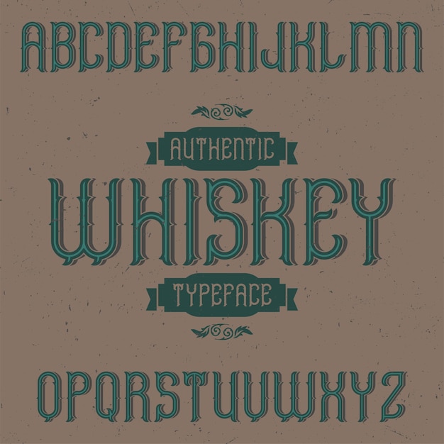 Kostenloser Vektor vintage etikettenschrift namens whisky.